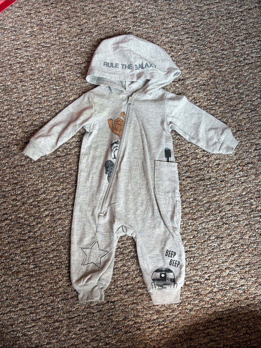 Star Wars Light Grey 'Rule the Galaxy' Hooded One-Piece